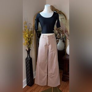 OAT New York High Rise Wide Leg JeansWomen’s Size 6/28 Stretch Denim light brown